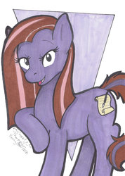 Size: 568x800 | Tagged: safe, artist:michael thompson, oc, oc only, earth pony, pony, bronycan, female, mare, traditional art