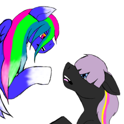 Size: 1024x1024 | Tagged: safe, artist:princessscarredheart, oc, oc only, earth pony, pegasus, pony, argument, couple, female, lesbian, love, mare