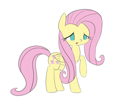 Size: 964x757 | Tagged: safe, artist:p-skink, fluttershy, g4, :u, concerned, cute, female, raised hoof, simple background, solo, white background