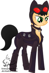 Size: 763x1133 | Tagged: safe, artist:someponytolove, pony, arkham city, batman, catmare, catwoman, ponified, simple background, solo, transparent background, vector