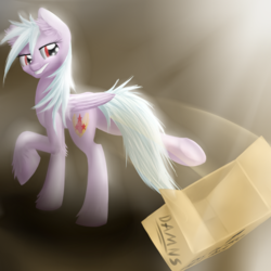 Size: 3000x3000 | Tagged: safe, artist:steel-breeze, oc, oc only, pegasus, pony, box, high res, kicking, solo