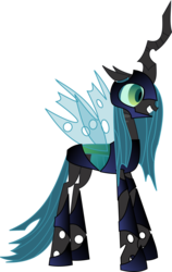 Size: 626x991 | Tagged: safe, artist:frannis, edit, queen chrysalis, changeling, changeling queen, g4, armor, female, horseshoes, simple background, transparent background