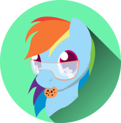 Size: 6000x6089 | Tagged: safe, artist:ducheved, rainbow dash, g4, absurd resolution, bust, colored pupils, cookie, female, food, glass, looking at you, mouth hold, solo