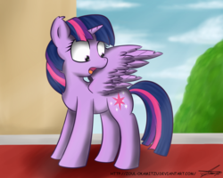 Size: 1200x960 | Tagged: safe, artist:zortail, twilight sparkle, alicorn, pony, g4, female, solo, surprised, twilight sparkle (alicorn)