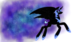 Size: 1280x720 | Tagged: safe, artist:pinkiecitrine, nightmare moon, g4, female, flying, simple background, solo, transparent background