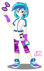 Size: 1600x2600 | Tagged: safe, artist:jack-pie, dj pon-3, vinyl scratch, equestria girls, g4, female, headphones, solo