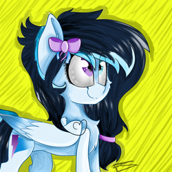 Size: 1024x1024 | Tagged: safe, artist:feathershine1, oc, oc only, oc:mystic shadow, pegasus, pony, heterochromia, solo