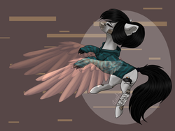 Size: 4000x3000 | Tagged: safe, artist:ognevitsa, oc, oc only, earth pony, pony, clothes, solo, wings