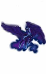 Size: 800x1280 | Tagged: safe, artist:thundersolar, nightmare moon, g4, female, flying, simple background, solo