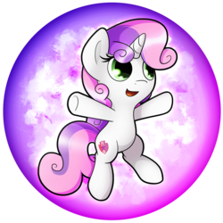 Size: 2539x2539 | Tagged: safe, artist:flamevulture17, sweetie belle, pony, g4, bipedal, commission, cutie mark, female, filly, high res, open mouth, solo, the cmc's cutie marks