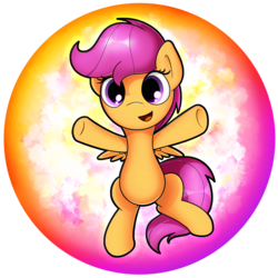 Size: 2539x2539 | Tagged: safe, artist:flamevulture17, scootaloo, pony, g4, bipedal, commission, cute, cutealoo, female, high res, open mouth, solo