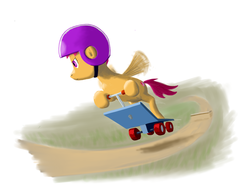 Size: 3200x2400 | Tagged: safe, artist:lemon-bitter-twist, scootaloo, g4, cutie mark, female, helmet, high res, newbie artist training grounds, scooter, solo, the cmc's cutie marks