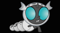 Size: 400x225 | Tagged: dead source, safe, artist:hyper dash, thorax, changeling, changeling larva, g4, the times they are a changeling, adoracreepy, animated, ask, black background, crawling, cute, cuteling, daaaaaaaaaaaw, gif, grub, larva, male, simple background, smiling, solo, thorabetes, tumblr, younger