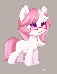 Size: 3545x4646 | Tagged: safe, artist:potzm, oc, oc only, oc:lawyresearch, cute, glasses, simple background, solo