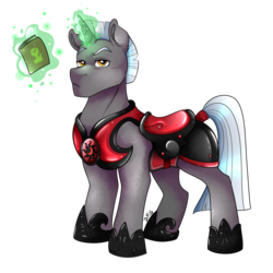 Size: 1024x1024 | Tagged: safe, artist:dragonfoxgirl, oc, oc only, oc:scope, pony, unicorn, armor, guard, papers please, simple background, transparent background