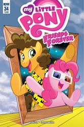Size: 1054x1600 | Tagged: safe, artist:tonyfleecs, official comic, cheese sandwich, pinkie pie, pony, g4, idw, spoiler:comic, spoiler:comicff34, 3d glasses, clothes, cover, female, male, mare, parody, shirt, stallion, weird al yankovic, weird al yankovic in 3-d
