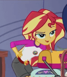 Size: 603x697 | Tagged: safe, screencap, sunset shimmer, equestria girls, g4, my little pony equestria girls: legend of everfree, animated, female, gif, solo