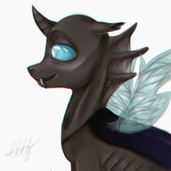 Size: 1024x1024 | Tagged: safe, artist:deadcake, thorax, changeling, g4, the times they are a changeling, male, smiling, solo