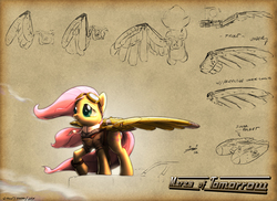 Size: 2200x1600 | Tagged: safe, artist:lionheartcartoon, fluttershy, g4, artificial wings, augmented, goggles, implied amputation, jetpack, mechanical wing, rocket, steampunk, wings