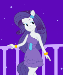 Size: 7000x8427 | Tagged: safe, artist:luckreza8, rarity, equestria girls, g4, absurd resolution, clothes, dress, female, night sky, ponied up, solo, stars