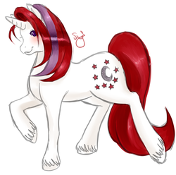 Size: 1410x1400 | Tagged: safe, artist:shaharaj, moondancer (g1), pony, unicorn, g1, female, solo, unshorn fetlocks