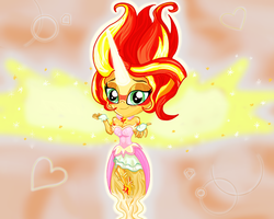 Size: 1000x800 | Tagged: safe, artist:kittyprints91, sunset shimmer, equestria girls, g4, chibi, daydream shimmer, female, solo
