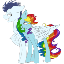 Size: 3925x3969 | Tagged: safe, artist:illustrativeauthor, rainbow dash, soarin', pony, g4, female, high res, male, ship:soarindash, shipping, straight