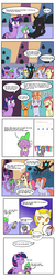 Size: 3514x17507 | Tagged: safe, artist:helsaabi, amber laurel, ruby love, scarlet heart, spike, thorax, twilight sparkle, alicorn, changeling, pony, g4, the times they are a changeling, comic, engrish, twilight sparkle (alicorn)