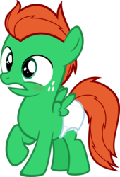 Size: 3000x4418 | Tagged: safe, artist:sollace, oc, oc only, oc:northern haste, pegasus, pony, blushing, diaper, diaper fetish, non-baby in diaper, show accurate, simple background, solo, transparent background, vector, younger