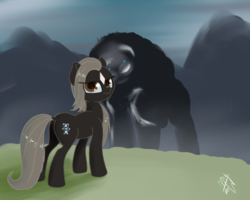 Size: 750x600 | Tagged: safe, artist:malwinters, 2nd colossus, agro, newbie artist training grounds, ponified, shadow of the colossus