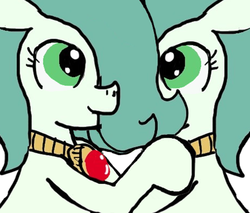 Size: 1000x850 | Tagged: safe, artist:ficficponyfic, edit, oc, oc only, oc:emerald jewel, earth pony, pony, colt quest, amulet, child, cute, earth pony oc, foal, hair over one eye, hug, male, self ponidox, simple background, white background