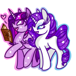 Size: 1200x1200 | Tagged: safe, artist:sugaropolis, rarity, twilight sparkle, alicorn, pony, g4, cute little fangs, duo, fangs, female, lesbian, mare, ship:rarilight, shipping, simple background, transparent background, twilight sparkle (alicorn), vector