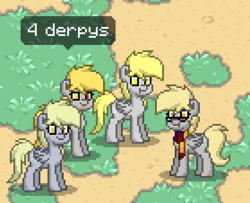 Size: 279x226 | Tagged: safe, derpy hooves, pegasus, pony, pony town, g4, best pony, clone, clothes, derpies, female, mare, multeity, scarf, screenshots, unstoppable force of derp