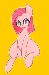 Size: 841x1280 | Tagged: safe, artist:91o42, pinkie pie, g4, blushing, female, simple background, solo, straight hair