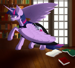 Size: 3010x2747 | Tagged: safe, artist:twigpony, twilight sparkle, alicorn, pony, g4, book, female, high res, professor, solo, twilight sparkle (alicorn)