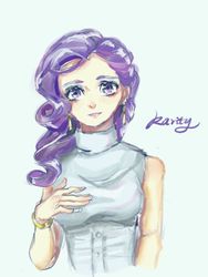 Size: 580x773 | Tagged: safe, artist:吸尘器的逆袭, rarity, human, g4, humanized, solo