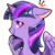 Size: 400x400 | Tagged: safe, artist:kinda-l, twilight sparkle, alicorn, pony, g4, bust, cute, female, floppy ears, profile, smiling, solo, twilight sparkle (alicorn), white pupils