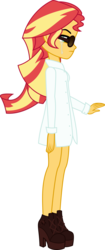 Size: 2284x5444 | Tagged: safe, artist:osipush, sunset shimmer, equestria girls, g4, clothes, crying, female, flash puppet, high heel boots, high res, inkscape, music video, solo, sunglasses