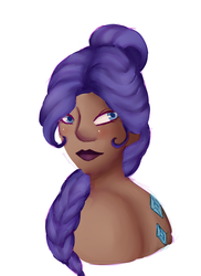Size: 2775x3807 | Tagged: safe, artist:kittii-kat, rarity, human, g4, alternate hairstyle, alternative cutie mark placement, dark skin, female, high res, humanized, solo