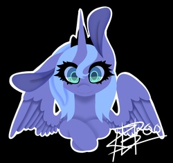 Size: 2329x2200 | Tagged: safe, artist:rachboo100, princess luna, alicorn, pony, g4, female, high res, looking at you, one ear down, s1 luna, solo
