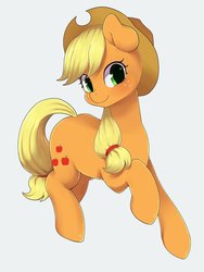 Size: 900x1200 | Tagged: safe, artist:ayahana, applejack, earth pony, pony, g4, blushing, female, mare, simple background, solo, white background