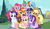 Size: 1413x807 | Tagged: dead source, safe, artist:dilemmas4u, applejack, fluttershy, pinkie pie, rainbow dash, rarity, spike, starlight glimmer, sunset shimmer, twilight sparkle, alicorn, earth pony, pegasus, pony, squirrel, unicorn, g4, alicornified, alternate mane seven, cute, female, happy, if only, looking at you, magical quartet, magical quintet, magical trio, mane eight, mane nine, mane seven, mane six, mare, ponyville, race swap, s5 starlight, shimmercorn, show accurate, smiling, twilight sparkle (alicorn), what if