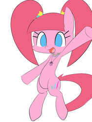 Size: 620x826 | Tagged: safe, artist:p-skink, pacific glow, earth pony, pony, bipedal, female, pigtails, solo