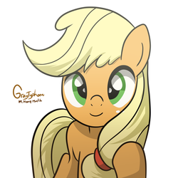 Size: 3000x3000 | Tagged: safe, artist:graytyphoon, applejack, g4, female, hatless, high res, missing accessory, simple background, solo, white background