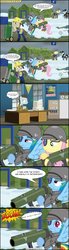 Size: 2100x7560 | Tagged: safe, artist:a4r91n, fluttershy, rainbow dash, oc, g4, barrel, bedroom eyes, comic, command and conquer, computer, crossover, derp face, descriptive noise, disappointed, flying, gun, high res, hmd, i have no idea what i'm doing, meme, military, ponified, red alert, rocket launcher, snow, tank (vehicle), tanya adams, tongue out, vector, weapon