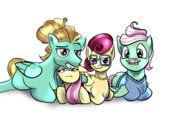 Size: 4093x2894 | Tagged: safe, artist:chrisgotjar, fluttershy, gentle breeze, posey shy, zephyr breeze, pegasus, pony, g4, brother and sister, family, female, fluttershy is not amused, male, mare, newbie artist training grounds, ship:shys, siblings, stallion, the shy family, unamused