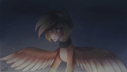 Size: 1366x768 | Tagged: safe, artist:orfartina, oc, oc only, oc:rouly sky, pegasus, pony, solo