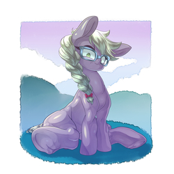 Size: 3500x3500 | Tagged: safe, artist:kaikoinu, limestone pie, g4, alternate hairstyle, glasses, high res, hooves, underhoof