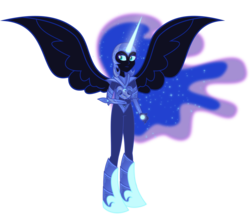 Size: 8607x7360 | Tagged: safe, artist:orin331, nightmare moon, equestria girls, g4, absurd resolution, armor, dark magic, equestria girls-ified, ethereal mane, evil, female, flash puppet, galaxy mane, orb, solo