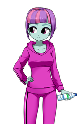 Size: 602x925 | Tagged: safe, artist:twilite-sparkleplz, sunny flare, equestria girls, g4, anime, clothes, pants, water bottle